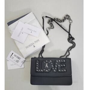 Patrizia Pepe Love Regimental Leather Crossbody Bag Gothic Whimsical Punk NWT